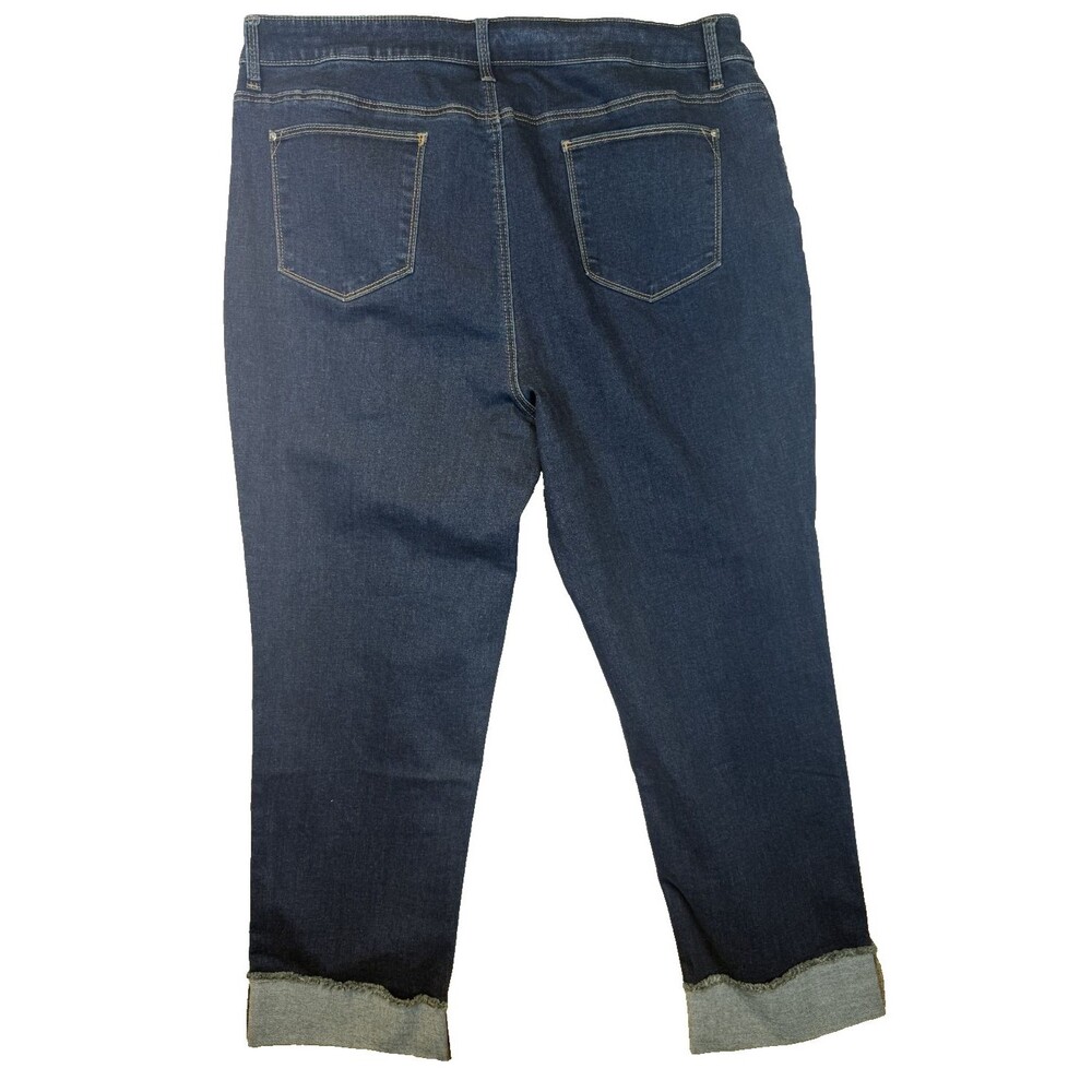 Chico's Perfect Stretch Girlfriend Slim Leg Ankle Jeans Sz 3 Dark Wash 16 - Picture 2 of 10